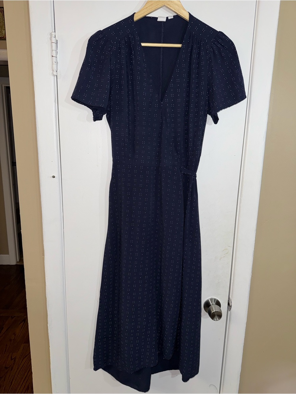 GAP Navy Midi Dress with Tiny Dot Print